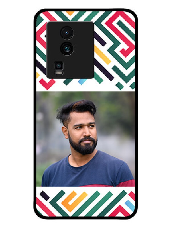 Custom iQOO Neo 7 Pro 5G Personalized Glass Phone Case - Colorful Maze Pattern Design