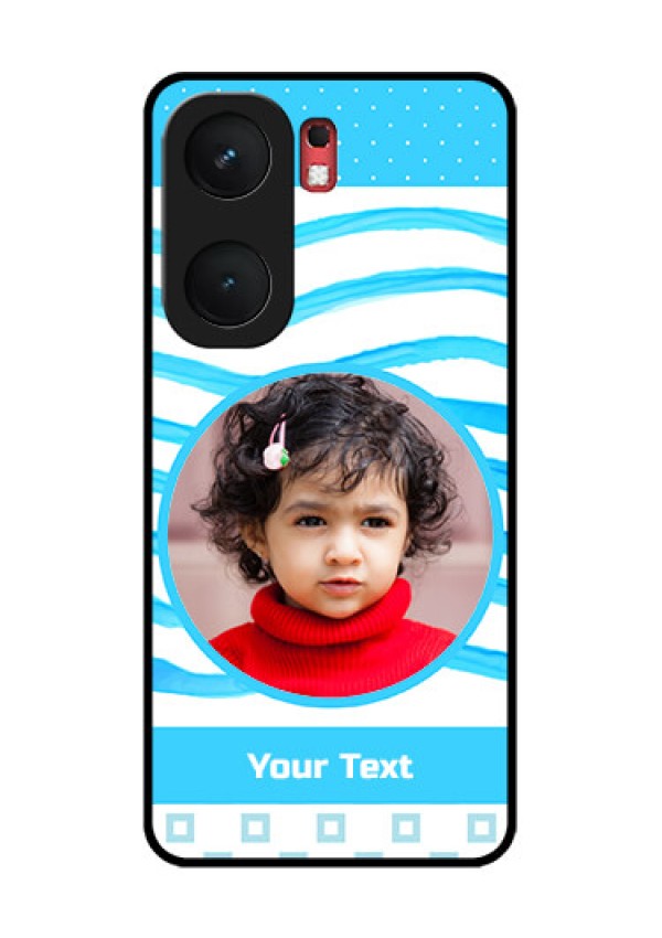 iQOO Neo 9 Pro 5G Custom Glass Phone Case - Simple Blue Case Design