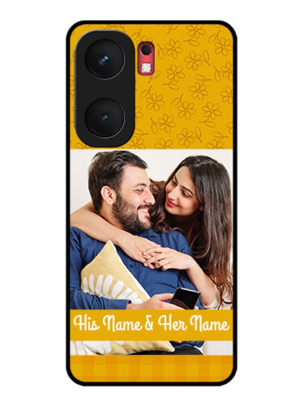 Custom iQOO Neo 9 Pro 5G Custom Glass Phone Case - Yellow Floral Design