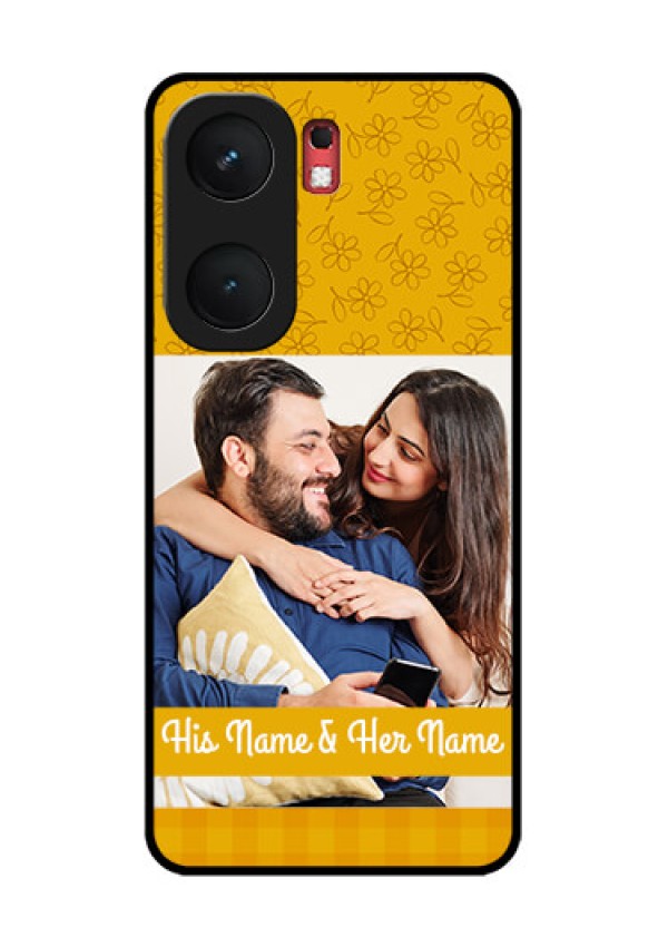 iQOO Neo 9 Pro 5G Custom Glass Phone Case - Yellow Floral Design