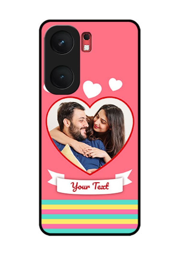 iQOO Neo 9 Pro 5G Custom Glass Phone Case - Love Shapes Doodle Design