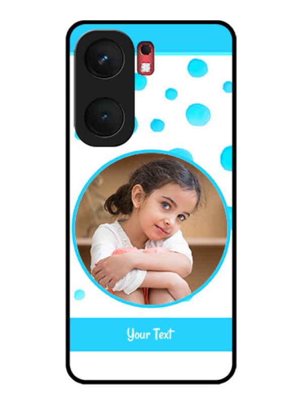 Custom iQOO Neo 9 Pro 5G Custom Glass Phone Case - Blue Bubbles Pattern Design