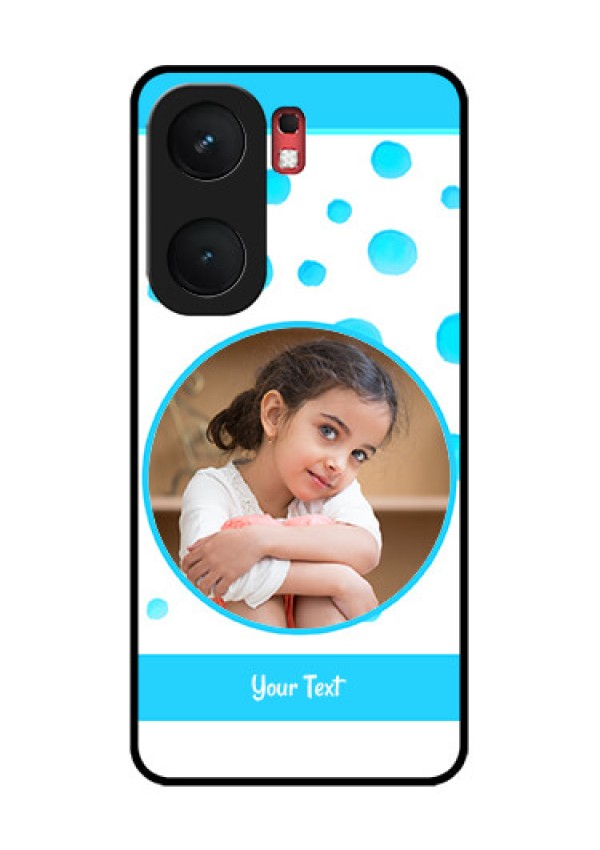 iQOO Neo 9 Pro 5G Custom Glass Phone Case - Blue Bubbles Pattern Design