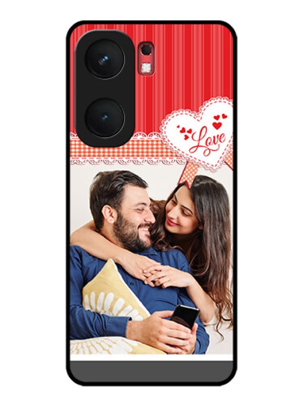 Custom iQOO Neo 9 Pro 5G Custom Glass Phone Case - Red Love Pattern Design