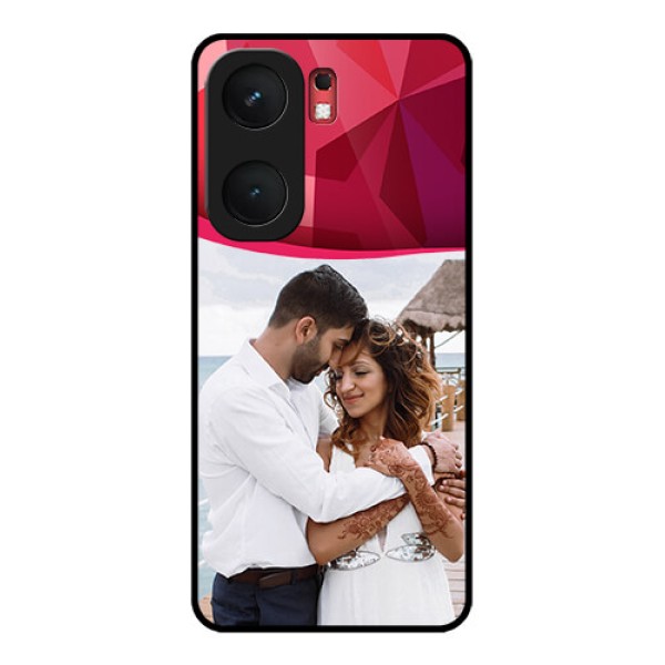 iQOO Neo 9 Pro 5G Custom Glass Phone Case - Red Abstract Design