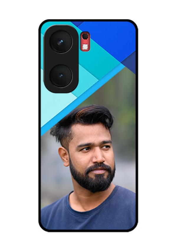 iQOO Neo 9 Pro 5G Custom Glass Phone Case - Blue Pattern Design