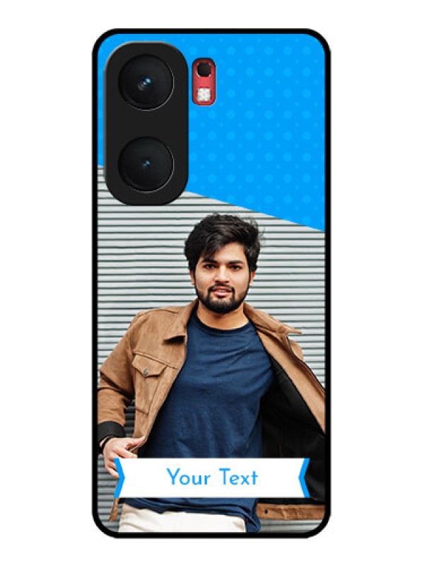 Custom iQOO Neo 9 Pro 5G Custom Glass Phone Case - Simple Blue Color Design