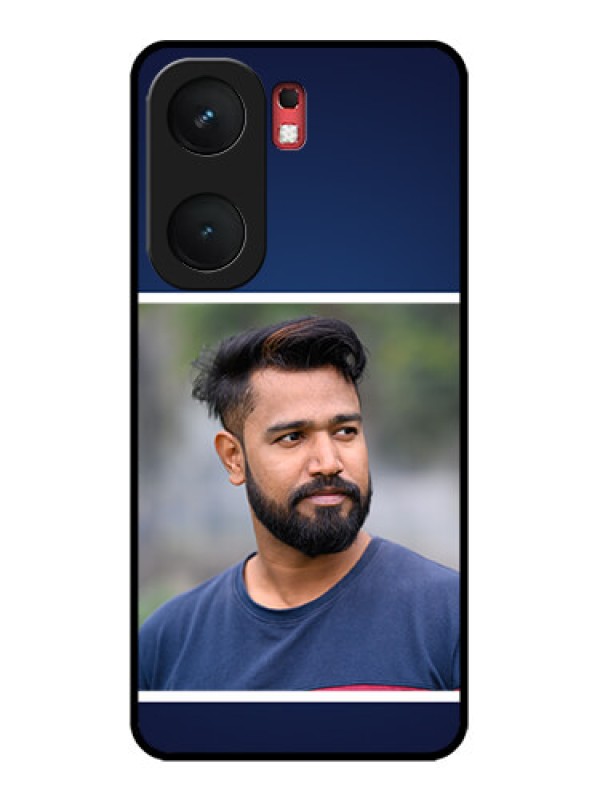 Custom iQOO Neo 9 Pro 5G Custom Glass Phone Case - Simple Royal Blue Design