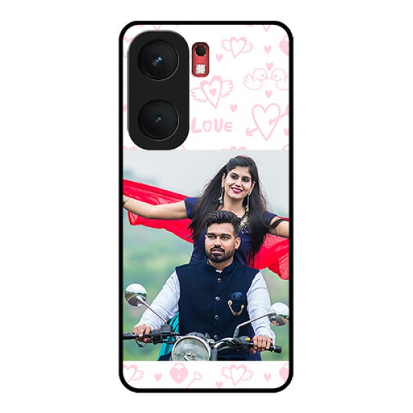 iQOO Neo 9 Pro 5G Custom Glass Phone Case - Pink Flying Heart Design