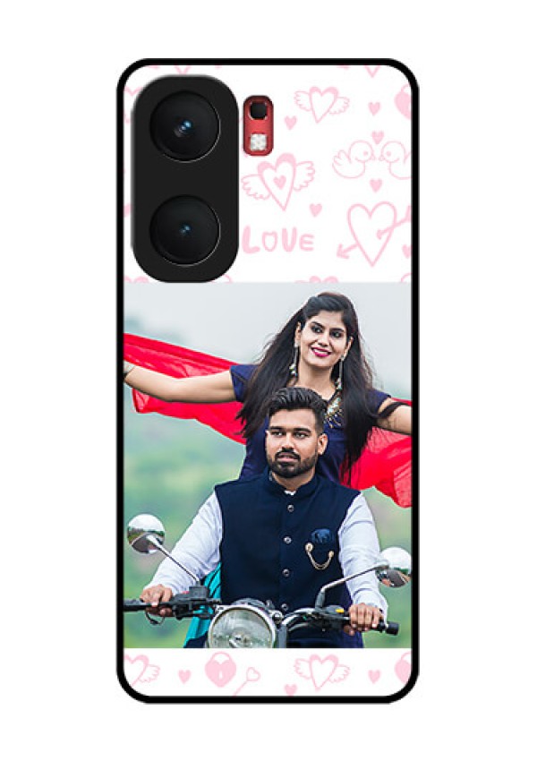 iQOO Neo 9 Pro 5G Custom Glass Phone Case - Pink Flying Heart Design