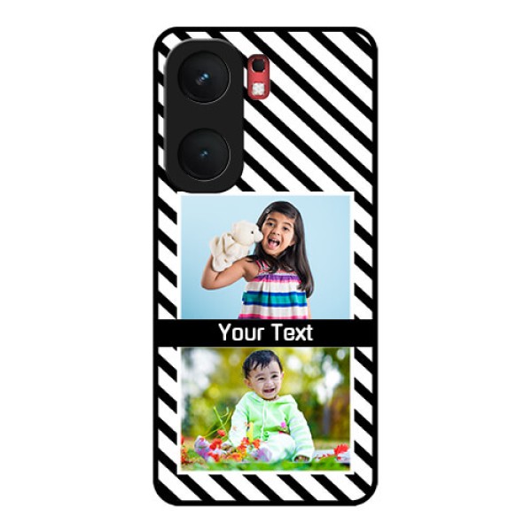 iQOO Neo 9 Pro 5G Custom Glass Phone Case - Black And White Stripes Design