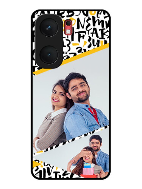 Custom iQOO Neo 9 Pro 5G Custom Glass Phone Case - Letters Pattern Design