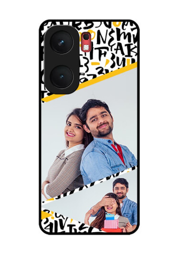 iQOO Neo 9 Pro 5G Custom Glass Phone Case - Letters Pattern Design