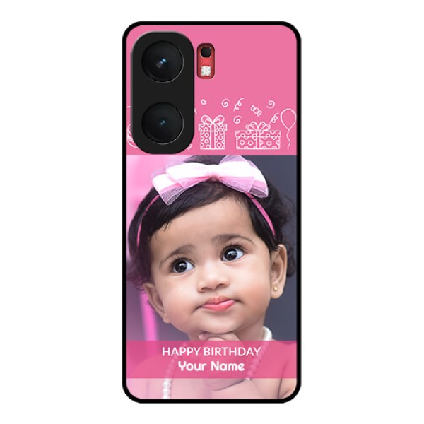 iQOO Neo 9 Pro 5G Custom Glass Phone Case - With Birthday Line Art Design