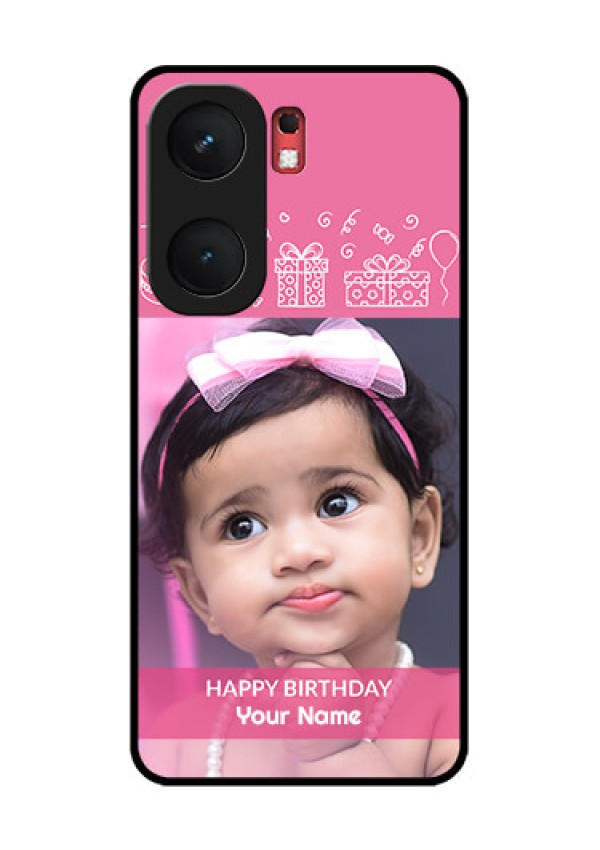 iQOO Neo 9 Pro 5G Custom Glass Phone Case - With Birthday Line Art Design