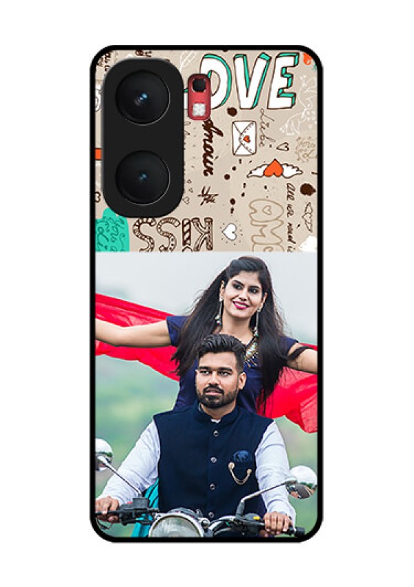 iQOO Neo 9 Pro 5G Custom Glass Phone Case - Love Doodle Pattern