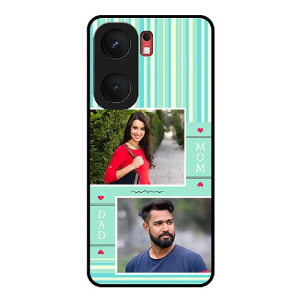 iQOO Neo 9 Pro 5G Custom Glass Phone Case - Mom and Dad Pic Design