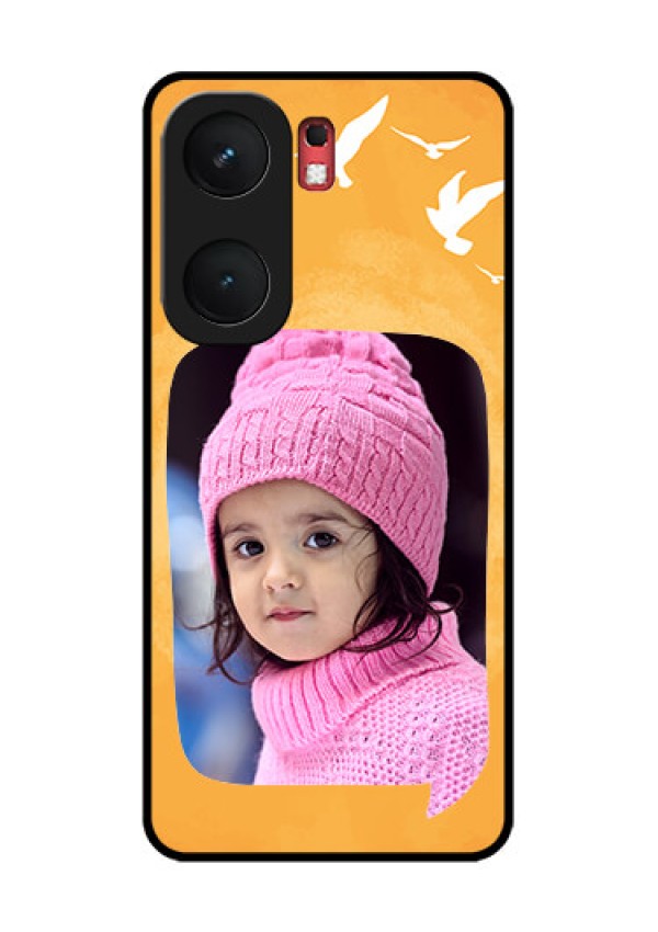 iQOO Neo 9 Pro 5G Custom Glass Phone Case - Water Color Design With Bird Icons