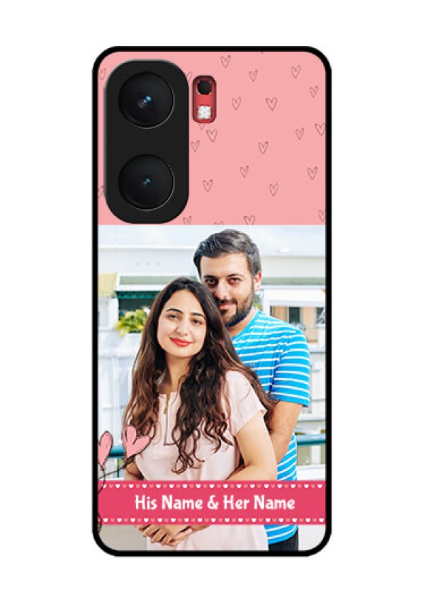 iQOO Neo 9 Pro 5G Custom Glass Phone Case - Love Design Peach Color