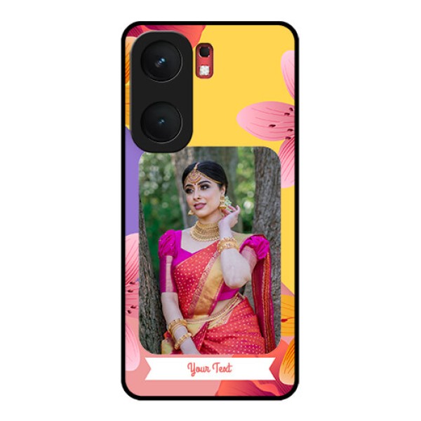 iQOO Neo 9 Pro 5G Custom Glass Phone Case - 3 Image With Vintage Floral Design iQOO Neo 9 Pro 5G Custom Glass Phone Case - 3 Image With Vintage Floral Design