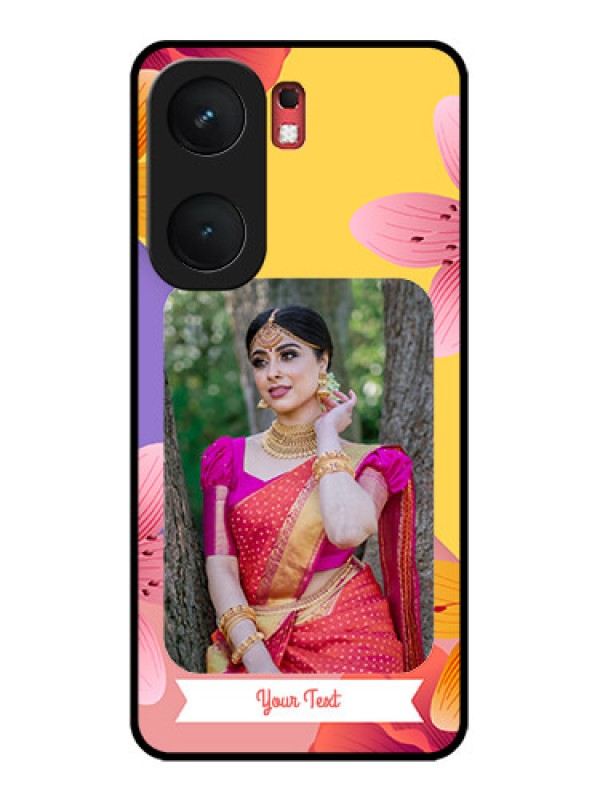 Custom iQOO Neo 9 Pro 5G Custom Glass Phone Case - 3 Image With Vintage Floral Design