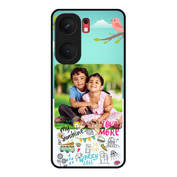 iQOO Neo 9 Pro 5G Custom Glass Phone Case - Doodle Love Design