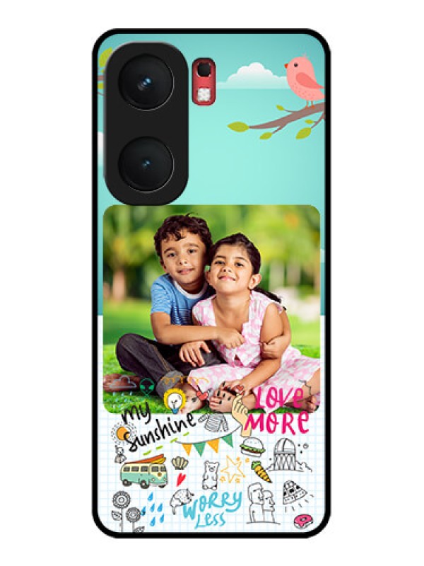 Custom iQOO Neo 9 Pro 5G Custom Glass Phone Case - Doodle Love Design