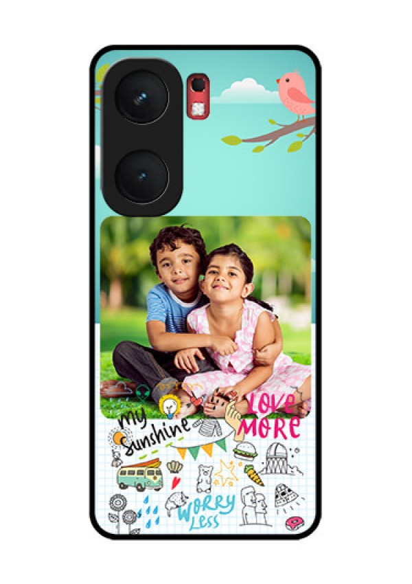 iQOO Neo 9 Pro 5G Custom Glass Phone Case - Doodle Love Design