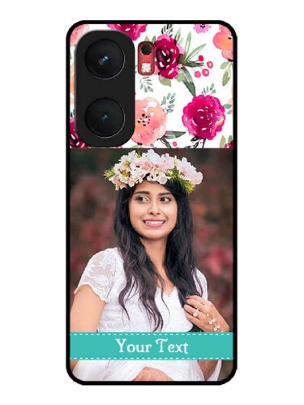 Custom iQOO Neo 9 Pro 5G Custom Glass Phone Case - Water Colors Floral Design