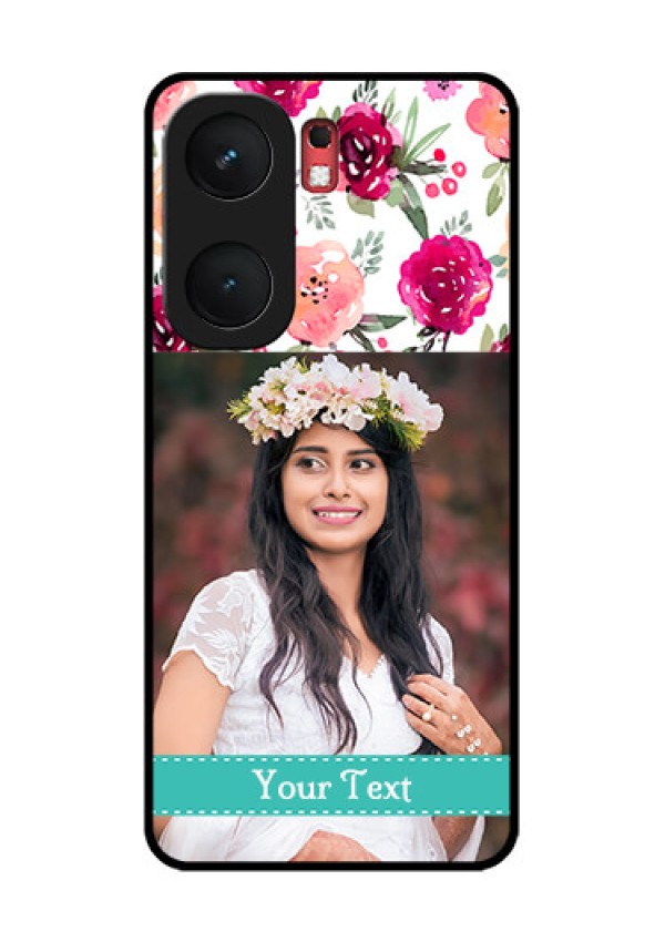 iQOO Neo 9 Pro 5G Custom Glass Phone Case - Water Colors Floral Design