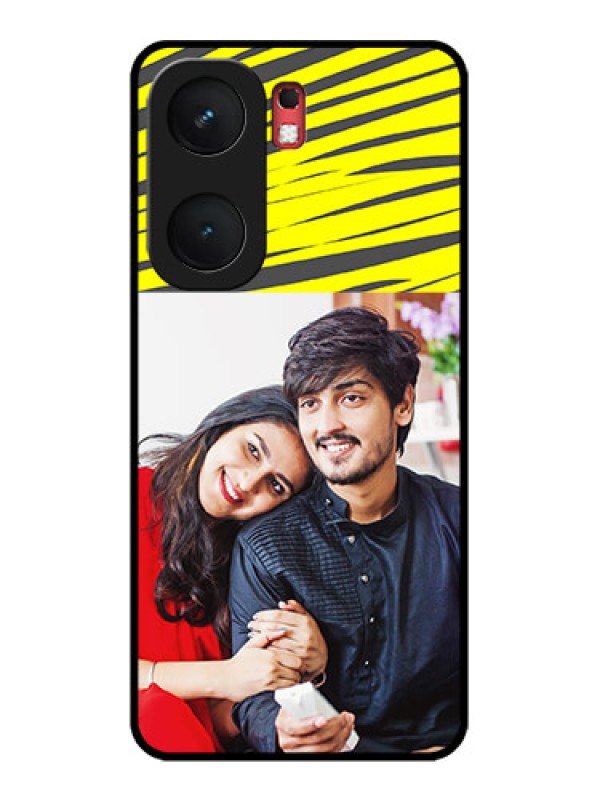 Custom iQOO Neo 9 Pro 5G Custom Glass Phone Case - Yellow Abstract Design