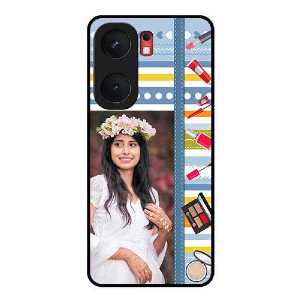 iQOO Neo 9 Pro 5G Custom Glass Phone Case - Makeup Icons Design