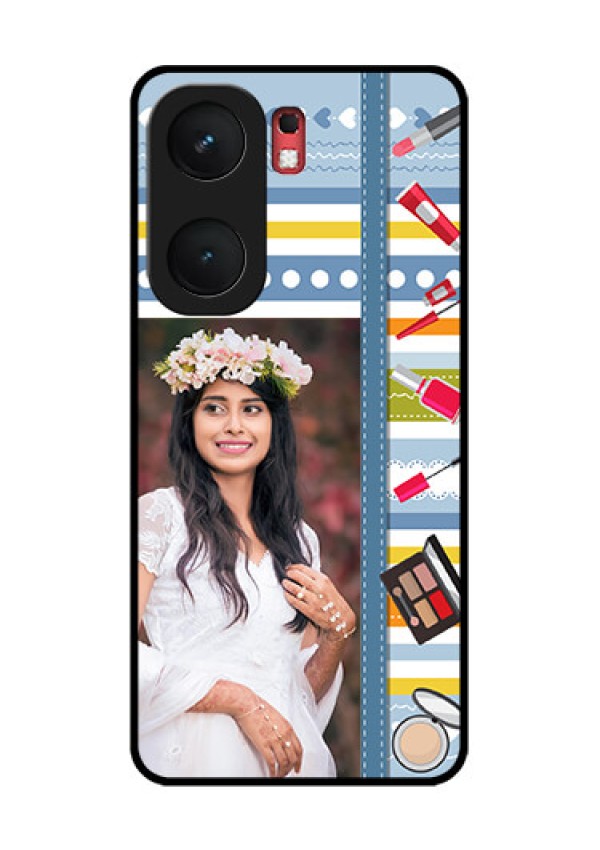 iQOO Neo 9 Pro 5G Custom Glass Phone Case - Makeup Icons Design