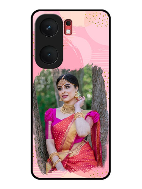 Custom iQOO Neo 9 Pro 5G Custom Glass Phone Case - Gold Glitter Splash Design