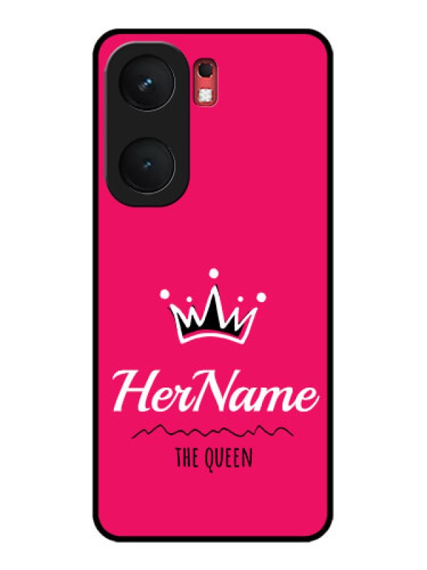 Custom iQOO Neo 9 Pro 5G Custom Glass Phone Case - Queen With Name Design