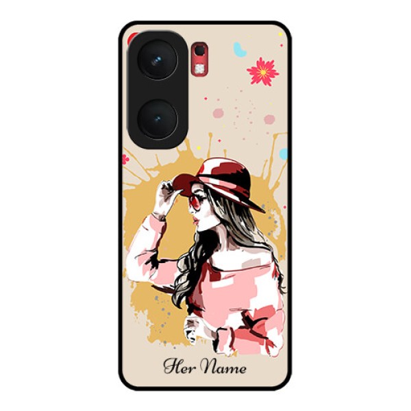 iQOO Neo 9 Pro 5G Custom Glass Phone Case - Women With Pink Hat Design iQOO Neo 9 Pro 5G Custom Glass Phone Case - Women With Pink Hat Design