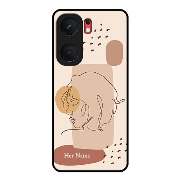 iQOO Neo 9 Pro 5G Custom Glass Phone Case - Calm Woman Line Art Design iQOO Neo 9 Pro 5G Custom Glass Phone Case - Calm Woman Line Art Design
