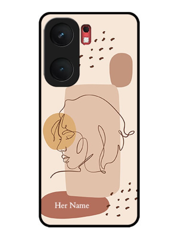 Custom iQOO Neo 9 Pro 5G Custom Glass Phone Case - Calm Woman Line Art Design