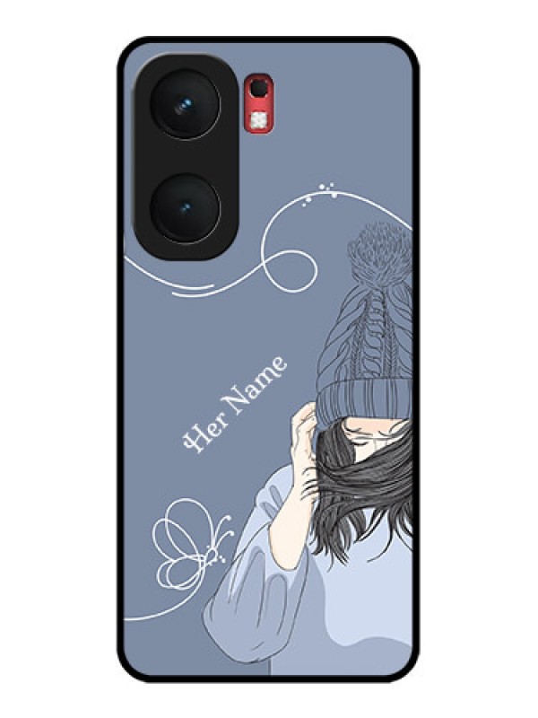 Custom iQOO Neo 9 Pro 5G Custom Glass Phone Case - Girl In Winter Outfit Design