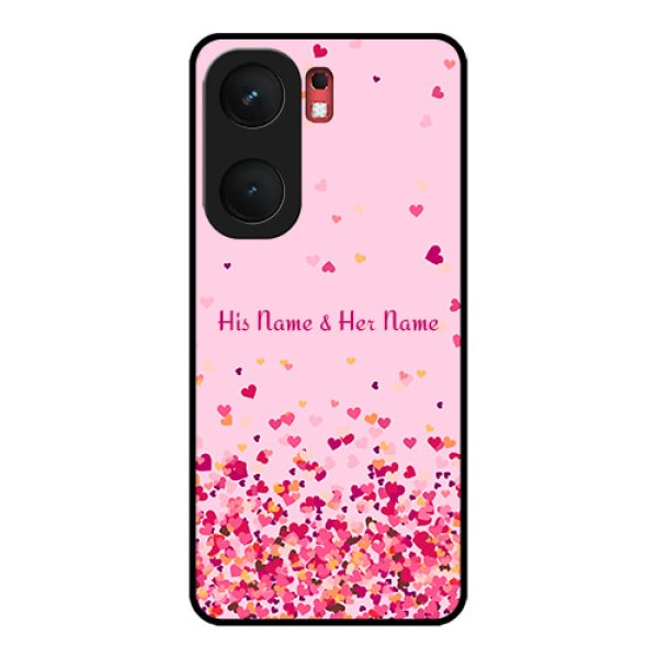 iQOO Neo 9 Pro 5G Custom Glass Phone Case - Floating Hearts Design