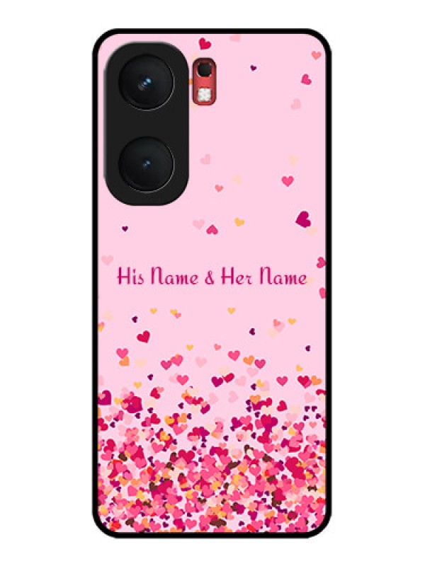 Custom iQOO Neo 9 Pro 5G Custom Glass Phone Case - Floating Hearts Design