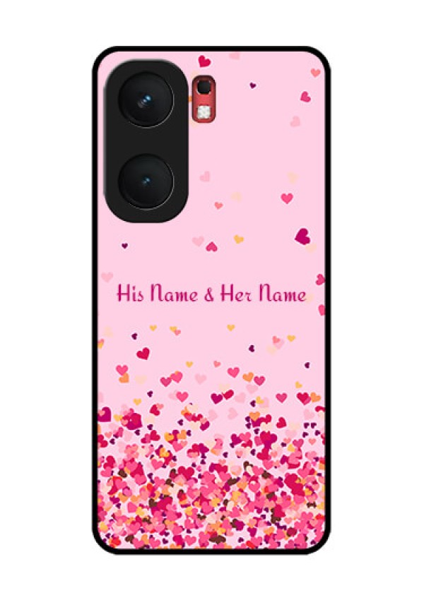 iQOO Neo 9 Pro 5G Custom Glass Phone Case - Floating Hearts Design