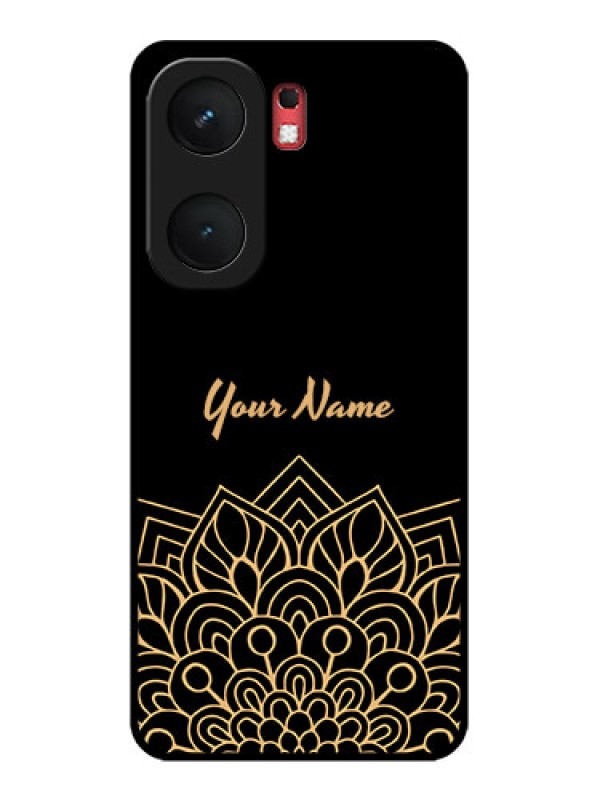 Custom iQOO Neo 9 Pro 5G Custom Glass Phone Case - Golden Mandala Design