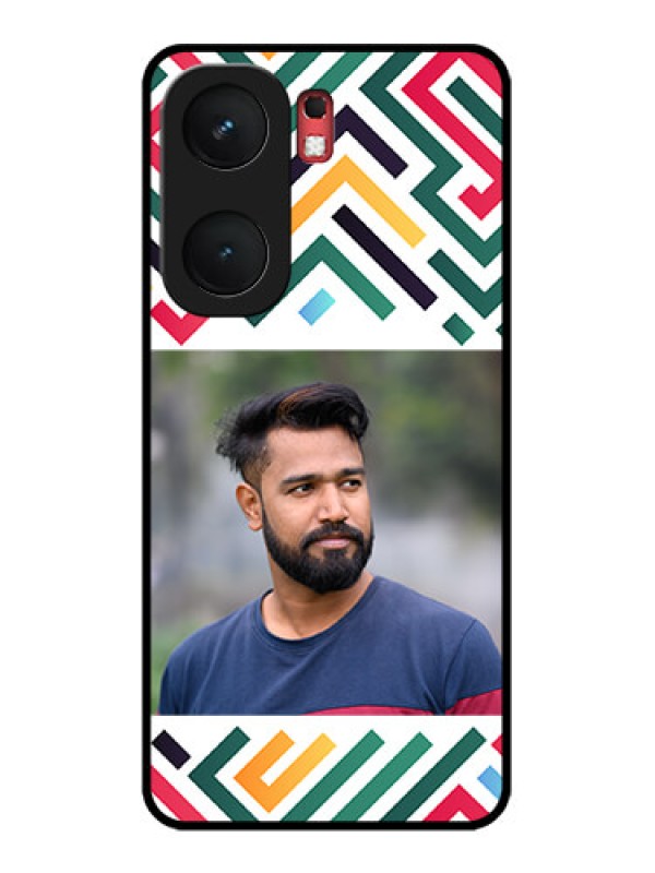 Custom iQOO Neo 9 Pro 5G Custom Glass Phone Case - Colorful Maze Pattern Design