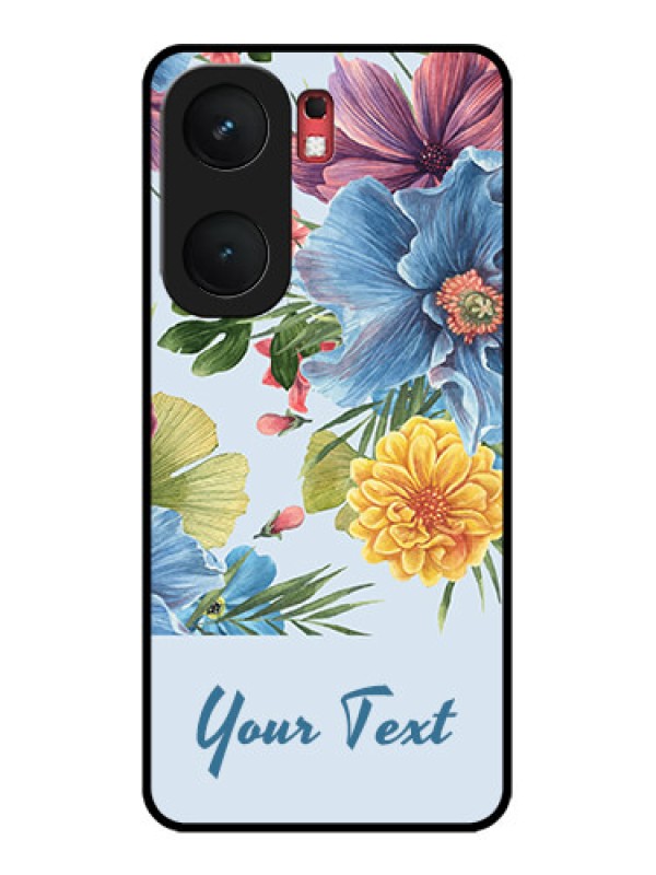 Custom iQOO Neo 9 Pro 5G Custom Glass Phone Case - Stunning Watercolored Flowers Painting Design