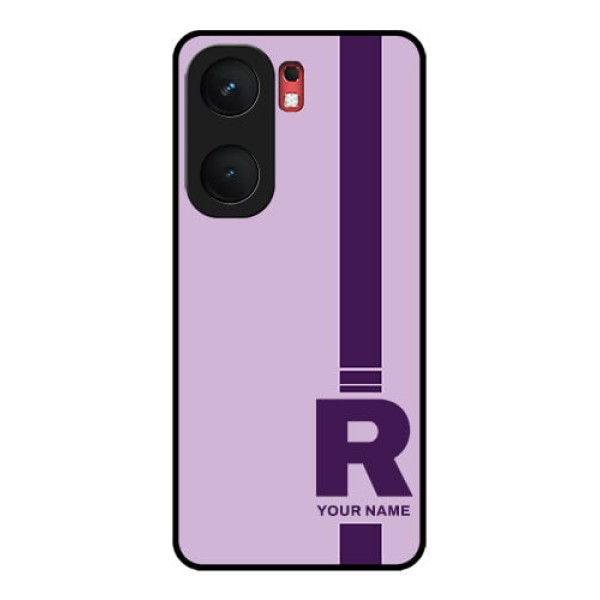 iQOO Neo 9 Pro 5G Custom Glass Phone Case - Simple Dual Tone Stripe With Name Design iQOO Neo 9 Pro 5G Custom Glass Phone Case - Simple Dual Tone Stripe With Name Design