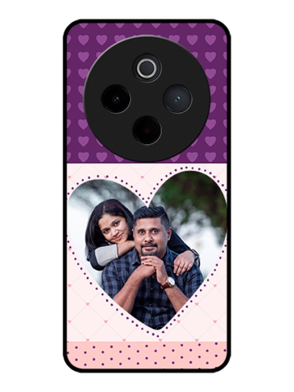 Custom iQOO Z10 5G Custom Glass Phone Case - Violet Love Dots Design