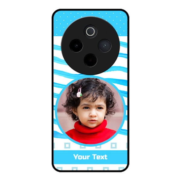 iQOO Z10 5G Custom Glass Phone Case - Simple Blue Case Design