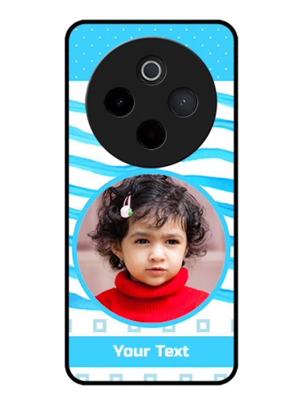 Custom iQOO Z10 5G Custom Glass Phone Case - Simple Blue Case Design