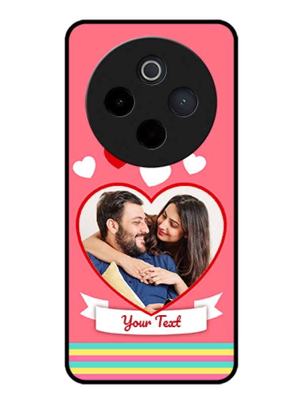 Custom iQOO Z10 5G Custom Glass Phone Case - Love Shapes Doodle Design